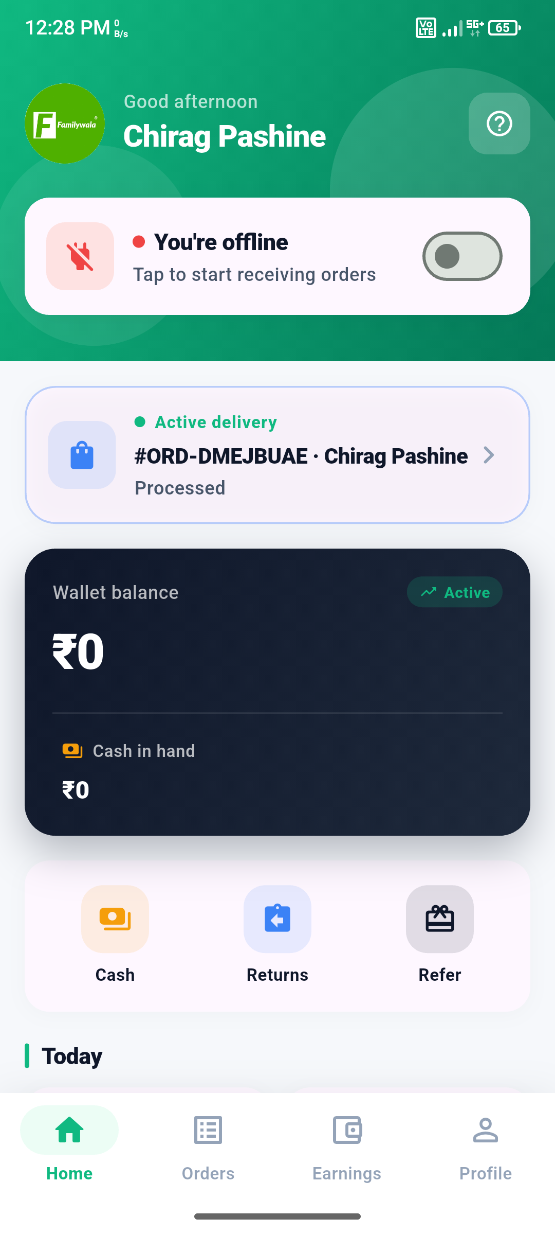 Delivery partner app